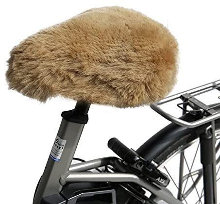 Lammfell Fahrradsattelbezug Cappuccino Fell Sattelüberzug Merino Schaffell