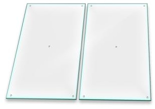Herdabdeckplatte Abdeckung Ceranfeld Abdeckplatte Schneidebrett 2-Teilig 60x52 Durchsichtig Spritzschutz Glasplatte Ceranfeldabdeckung Schutz Herdschutz Sicherheitsglas Glasschneidebrett 2x30x52