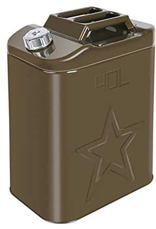 BHBXZZDB Kraftstoff-Kanister Profi für Benzin, Diesel und Andere Gefahrgüter, Metallkanister Reservekanister, Oliv, 10L,20L,25L,30L,40L,50L