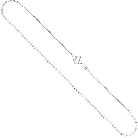 EDELIND Sehr feine Goldkette Damen Mädchen Herren 0,7 mm Venezianerkette 333, 375 oder 585 aus Weißgold Echt Gold mit Schmuck Geschenkbox
