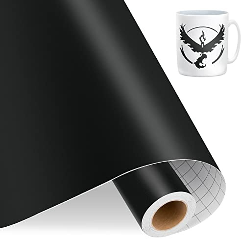 IModeur Vinylfolie Plotter Schwarz, 30.5cm x 457.5 cm Matt Schwarz Plotterfolie Vinyl für Silhouette Cameo, die meisten Schneidemaschine