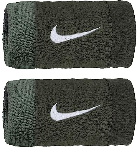 NIKE Swoosh Double Wide Tennisbänder, lang, mehrere Farben (Oil Green/Medium Olive/Cargo Khaki)