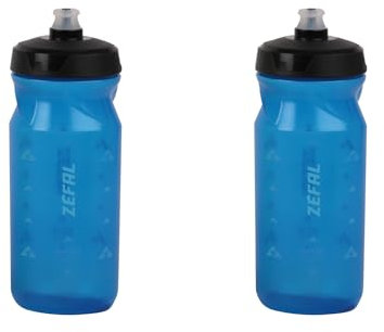 ZEFAL Pack Sense Soft 65 - Set di due Borracce Bici e MTB - Borraccia Ciclismo e Sportiva Flessibile e Inodore - Borraccia Bici Senza BPA - Tappo in Silicone - Blu Trasparente, 2 x 650ml