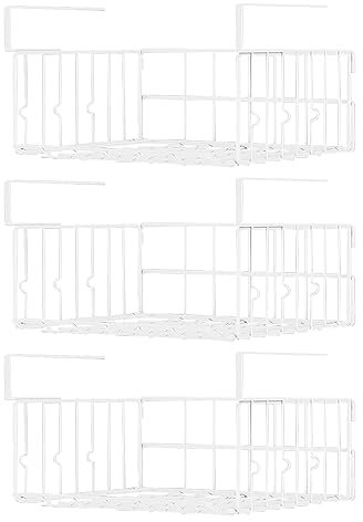 Cesta de Almacenamiento para Debajo del Armario,3 Piezas Cestas de Almacenaje Multiuso Estante intermedio Organizador de Cesta Colgante para Cocina,Oficina, Despensa,Baño,Colgantes de Metal