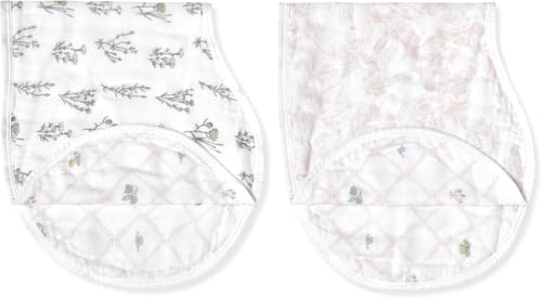 aden + anais™ Burpy Lätzchen, seidig-weich, französische Blumen, französische Blumen, 22,5 x 11 cm, 2 Stück, Französisches Blumenmuster, 22.5 x 11