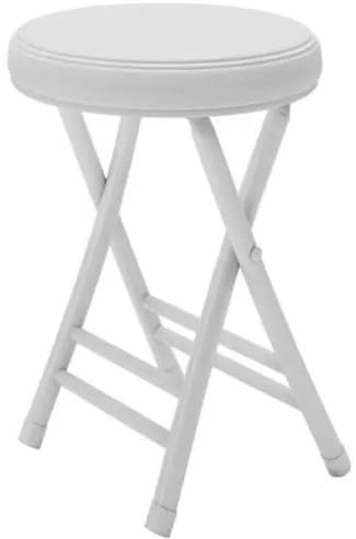 EudoER Klappbar Barhocker Gepolstert Barstuhl Stapelbar Klapphocker Runde Klappstuhl 150kg Kapazität Hocker Für Küche, Esszimmer, Büro (White)