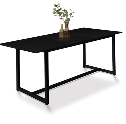 IDMarket - Ausziehbarer Esstisch Rechteck DELSON 6-10 Personen Industriedesign 160-200 cm