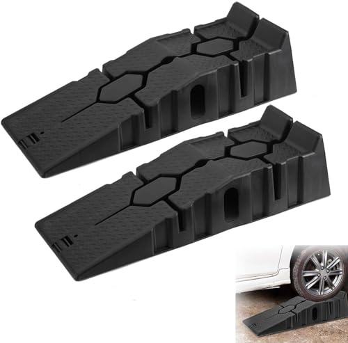 CDZHLTG Rampa de Carga Plástica, Juego de 2 Rampas Acceso Extra Planas, 90x33x22cm, 2-3 Toneladas