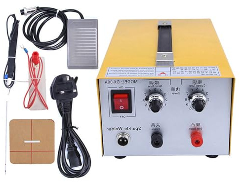 FJYAWEN Welder Machine Portable Welding Machine Foot Pedal Control Pulse Argon Arc Spot Welder Equipment Jewelry Welding for Household Diy and Gold Silver Jewelry Making