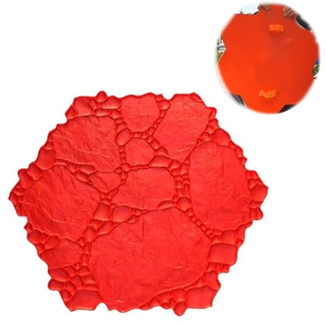 Jievmrs Beton Schablonen Große Stempelmatte mit Betonstruktur, Dekorative Polyurethan-Steinfliesen-Stempelform, 120 cm X 120 cm Zementstrukturhaut für Den Außenbereich