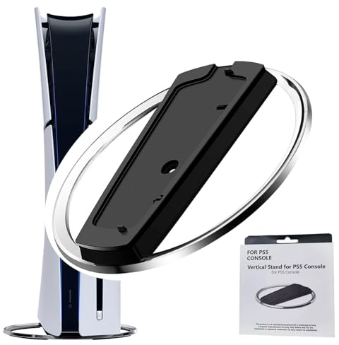 YTUGIL Vertikaler Standfuß für PS5 Slim Konsole,für PS5 /PS5 Silm Konsole Disc und Digital Edition Vertikal Standfuss, Anti-Rutsch Basis, Bietet Stabilität und Wärmeableitung Stand -Noire
