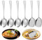MIUUIPI Lot de 6 cuillères de service en acier inoxydable - Grande cuillère de service - Cuillères à soupe de buffet - Avec long manche - Couverts à salade - Cuillères de service pour cuisine, salle à