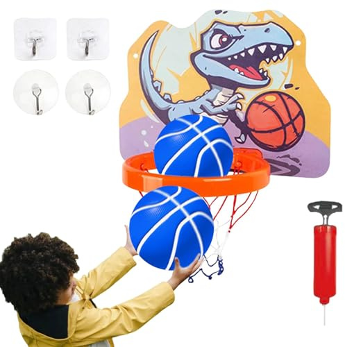 Aro para colgar en la pared, portería de baloncesto para interiores, aro de baloncesto para puerta, aro pequeño plegable con luz interior, aro de baloncesto portátil ajustable para oficina, balcón