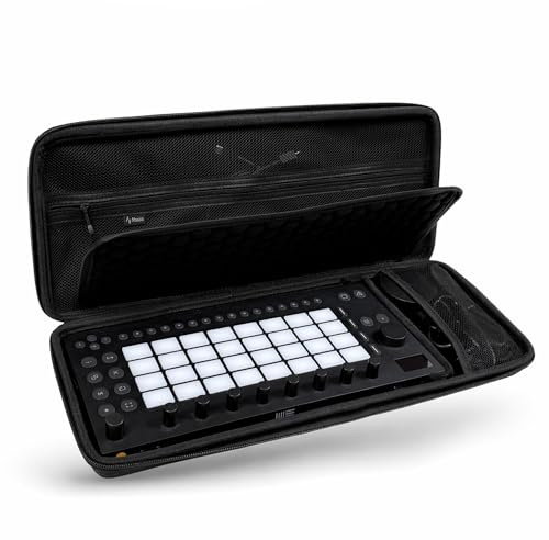 Musiin MIDI Controller Case, Compatible with Ableton Move and Arturia MicroLab MK3, Built-in Mesh Pocket and Cable Compartment, Fixed Design, Ideal for Travel and Live Performance
