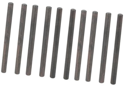 perfeclan Wooden Dowel Rods Round Sticks, Wear Resistant, Accessory Unfinished Hardwood Sticks for Diyers, Crafting, Arts Projects, Black, 0.8x10 cm