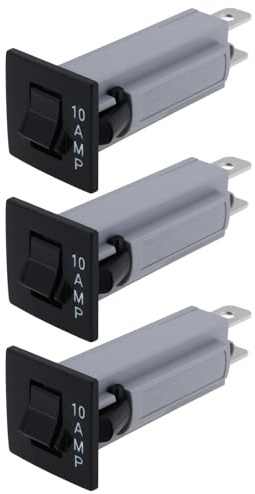 YINETTECH 3 Pezzi W Tipo 10A 2 Pin Fusibile Interruttore Termico A Scatto Adatto Per Trasformatori Motori Caricabatterie