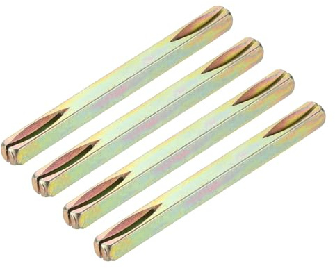 sourcing map 4pcs Door Knob Spindle with Slot, 8 x 105mm Iron Door Handle Spare Spindle Bar Square Straight Knob, Lock Replacement Parts for Doorway Control Systems, Silver