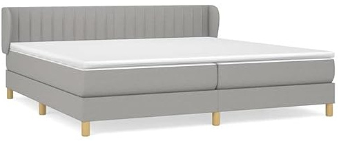 Eleganz Boxspringbett 200x200 cm mit Matratze - Modernes Himmelbett in Hellgrau für Schlafzimmer - Komfort & Stauraum für erholsamen Schlaf