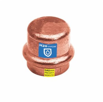 Sanpro 3 x Pressfitting Kupfer Stopfen - Endkappe - Kappe, Größe V 15 (Pressfitting Kupfer Gas Wasser Trinkwasser Heizung Sanitär Fittings Fitting Kupferleitung) (Pack à 3 Stück)