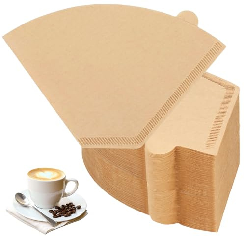 200 Pezzi Filtro Caffe Americano 02, U Forma Filtro di Carta per Caffèi Naturale Carta Filtros per Caffèi Filtri Caffe Americano per Filtri Manuali, Macchine da Caffè, Caffettiere(2-4 Tazze)