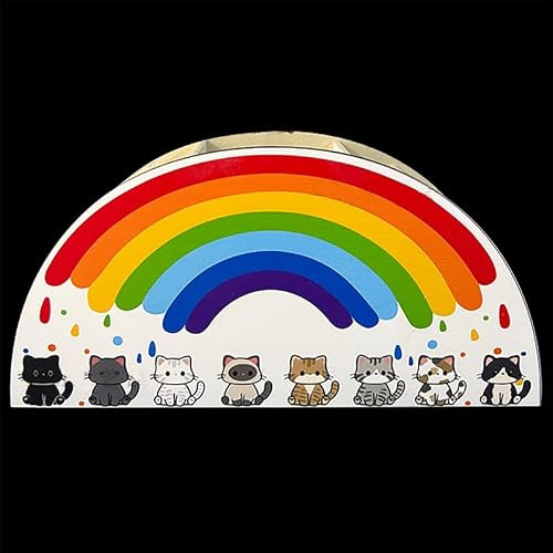 Haoyanger Stiftehalter Kinder, Regenbogen Schreibtisch Organizer Stiftehalter Kinder Schreibtischorganizer Holz Regenbogen Stiftebox Bleistift Halter für Schreibtisch Stift Halter (Modell 2)