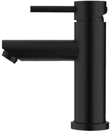 Grifo Lavabo Baño - Grifos para Lavabos de Baño - Estilo Moderno - Fabricado en Acero Inoxidable, Cartucho Cerámico - Monomando - Accesorios Montaje y Latiguillos 3/8 Incluidos - Color negro