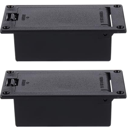 HEMOTON Boîtier de Batterie 9v pour Micro Actif de Guitare et Basse, Compartiment à Piles 2 Pièces Compatible Micros Actifs, Accessoires pour Équipements Guitare Basse, Remplacement Fiable
