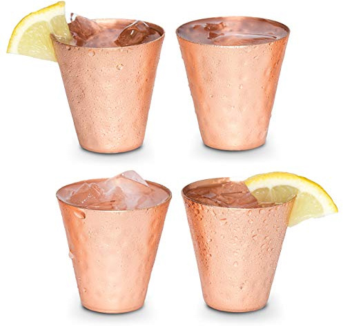 Bratenspritze Moscow Mule Kupfer Shot Gläser von 4-60 ml, 100% reines Kupfer Shot Becher für eiskalte Wodka, Tequila, Whisky. Kupfer shot.