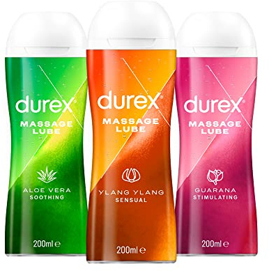 Durex Lubes, Bundle of Massage lubricants, 3 x 200 ml (Packaging May Vary)