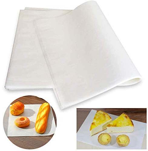 Antiaderente Pergamena,Yueser 500 fogli Carta da Forno Quadrata Oleata per Teglia da Cheesecake Hamburger Utensili da Cucina (20 x 30 cm)