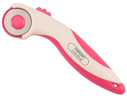 Vaessen Creative Cortador giratorio Vaessen Creative con hoja ajustable Ø 28 mm, cuchillo giratorio para diestros para manualidades, para Tela, Papel y Otros Materiales de Manualidades