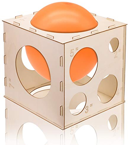 Fireboomoon 9 Holes Collapsible Wood Balloon Sizer Cube Box from 2 to 10,Balloon Measurement Tool for Birthday,Wedding,Party Decorations,Balloon Arches Columns (12 x 12 x 12)