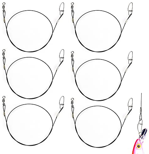 DURANTEY 30 Stück Stahlvorfach Angeln Hecht Stahldraht Beschichtet Stahlvorfächer Angelvorfächer Längen 50CM Angel Vorfach Angeln Vorfächer Praktisches Angelzubehör zum Einsatz beim Raubfischangeln