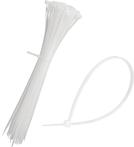 mumbi Bridas para cables (300 x 3,6 mm, resistentes a los rayos UV, protección contra incendios, UL 94 V2, 100 unidades), color blanco