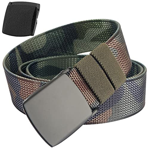 TENINE Gürtel für Herren Frauen, Herrengürtel Umkehrgürtel Doppelseitiger Muster Lässige Unisex Taktischer Gürtel Einstellbare Metall & YKK Schnallen, 1 Gürtel 2 Farben (Tarnfarbe)