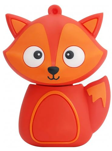 BorlterClamp 32GB USB-Stick in Form Einer Fuchs Neuartiges und Süßes USB-Flash-Laufwerk Speicherstick für Externe Datenspeicher