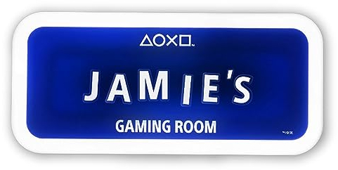 PlayStation Panneau Lumineux Officiellement Licencié, Panneau LED Personnalisable pour Salle de Jeu, Stickers Inclus, Alimenté par 3xAAA Piles