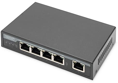 DIGITUS Estensore Gigabit PoE per interni, 4 porte, estensione 85W 100m, collegabile a cascata, autoalimentato