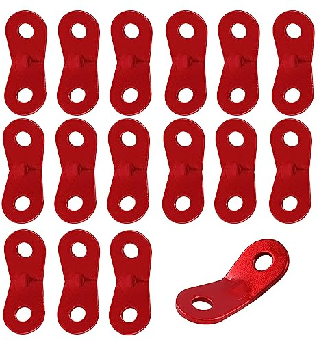 Murtenze Lot de 16 tendeurs de tente en alliage d'aluminium, ajusteurs de corde en métal, boucles de corde à vent, ajusteur de cordon pour tente, pique-nique, camping en plein air, randonnée, rouge