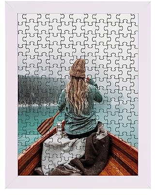 Rahmendesign24 Puzzlerahmen Milano für Puzzle ca. 500-1000 Teile 98x38cm 38x98cm Weiß (hochglanz) mit Acrylglas