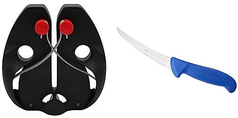 F. DICK Messerschärfer Rapid Steel action & Ausbeinmesser, ErgoGrip, flexibel (Messer mit Klinge 15cm, X55CrMo14 Stahl, nichtrostend, 56° HRC) 82981151, Blau