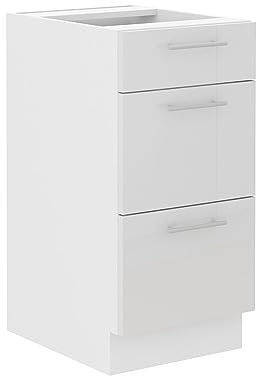 Kuechen-preisbombe Unterschrank 40 Lara Weiß Hochglanz Küchenzeile Küchenblock Küche Soft-Close