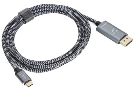 USB C to DisplayPort 1.4 Cable 6 Feet 8K 60Hz Type C to DP Bi-Directional Transmission Cable, 24K Gold Plated Interface