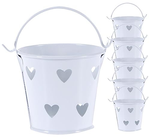 PRETYZOOM 6pcs Small Metal Buckets Decorative Treat Buckets for Party Favors Snacks Storage Desk Organizer