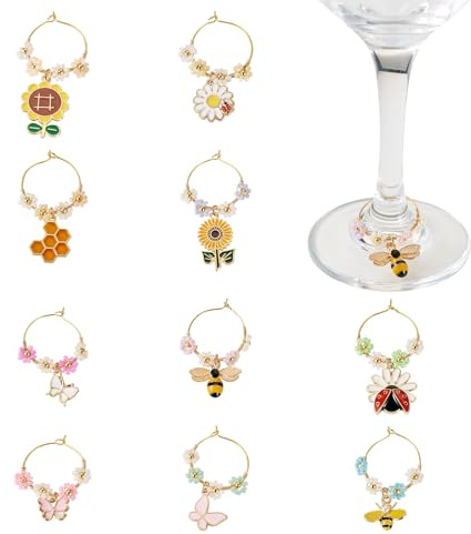 Craftdady Wine Glass Charms Markers Tags Identification Charms For Drinks Champagne Tasting Party Christmas