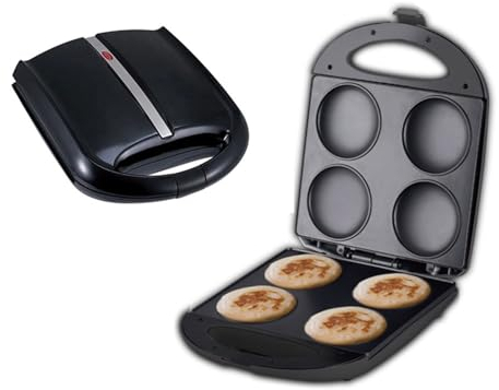 BDJSN Portable Arepa Maker, 1600W Mini Pancake Maker with Nonstick Surface, 4-Slot Omelet & Waffle Breakfast Maker, for Home, Restaurant, Office, Snack Bar 110V/220V