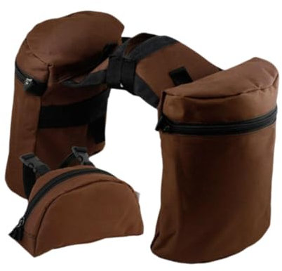 Milageto Satteltasche für Pferde, Horntasche, Sattelhorntaschen-Set, Reitsport, tragbar, vielseitig, Knaufhorntaschen, Trail-REIT-Satteltaschen, Kaffee