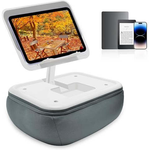 CGBE Laptop Ständer, Laptop Halterung mit Anti-Rutsch Pad, Verstellbarer Buch Kissenständer, Kompatibel mit MacBook, iPad, Kindle, Büchern, Nackenbelastung reduzieren ideal fürs Büro und Studium.