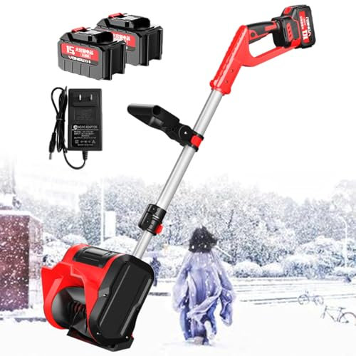 Electric Snow Shovel Cordless - 11.8-Inch Snow Shovel for Driveways, Lightweight Electric Snow Blower for Patio Deck Driveway,brushlessmotor-2 * 1500mah
