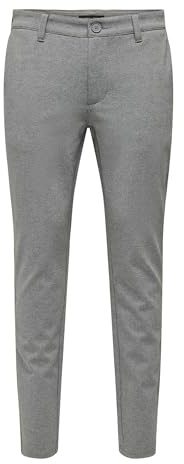 ONLY & SONS Pant Onsthor Pantalon Slim Otl, Mélange de Gris Moyen, 33W / 32L Hommes